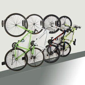 NEW  4-Pack Swivel Double Bearing Design Bike Rack, Wall Mount Bicycles